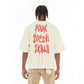 Cult's Oversized Short Sleeve Crew Neck Tee "Poor Social Skills" in Winter White 626A2-K36A