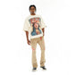 Cult's Oversized Short Sleeve Crew Neck Tee "Poor Social Skills" in Winter White 626A2-K36A