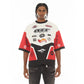 Cult's Oversized Short Sleeve Crew Neck Tee "Racer" in Winter White 626A4-K41A