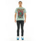 Cult's Heavyweight Short Sleeve Crew Neck Tee "Lion" in Granite Green 626A4-K49A