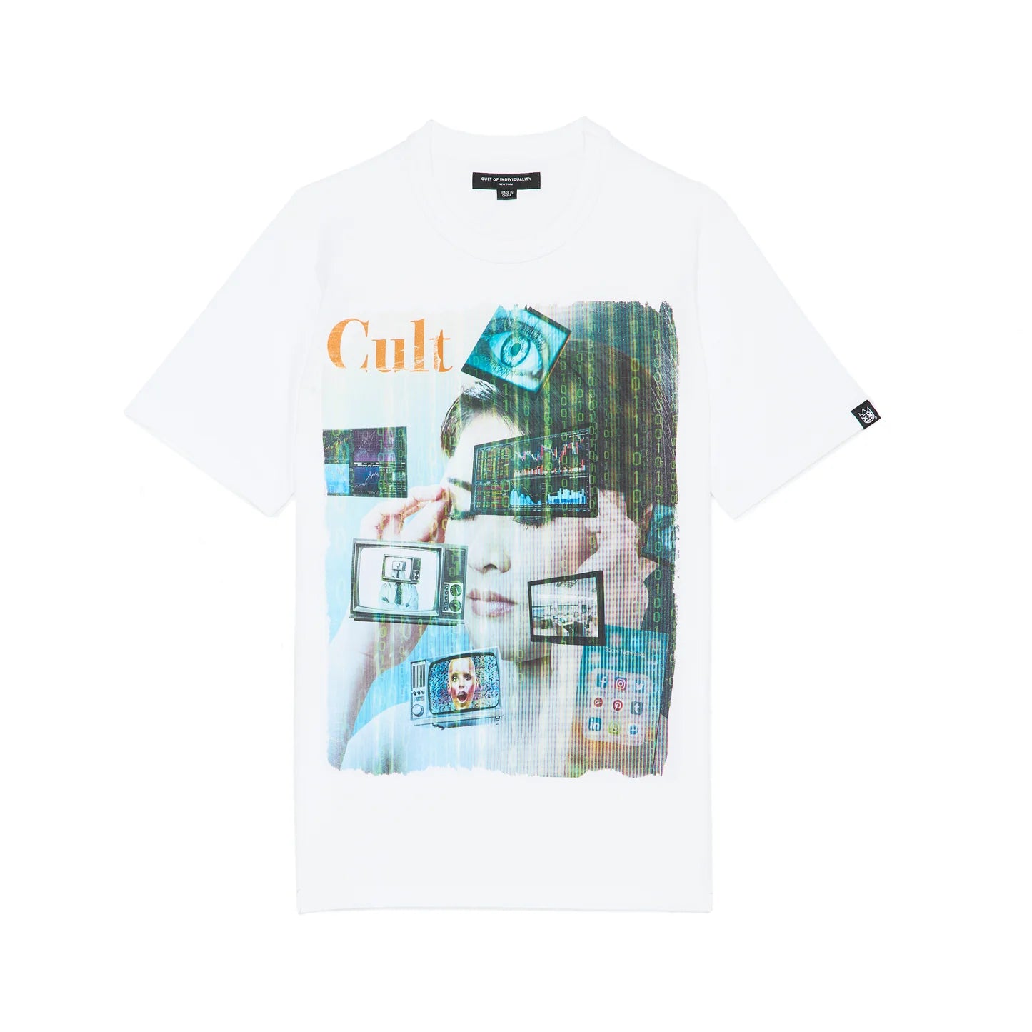 Cult's Heavyweight Short Sleeve Crew Neck Tee "Did We Dream Too Fast" in White  626A4-K92A