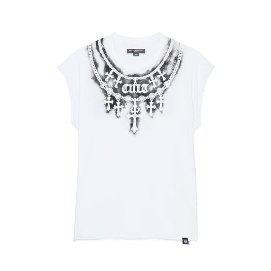 Cult's Sleeveless Tee "Stencil" in White 626A4-KS91A