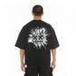 Cult's Oversized Short Sleeve Crew Neck Tee "Splatter Logo" in Black 626A5-K22A