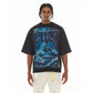 Cult's Oversized Short Sleeve Crew Neck Tee "Sea Of Sorrow" in Black 626A5-K34A
