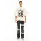 Cult's Oversized Short Sleeve Crew Neck Tee "Scribble Logo" in Winter White S626A5-K39A