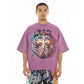 Cult's Oversized Short Sleeve Crew Neck Tee "Til Death Do We Part" in Dusty Lavender 626A5-K40A
