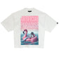 Cult's Oversized Short Sleeve Crew Neck Tee "Artificial Paradise" in White 626A5-K47A