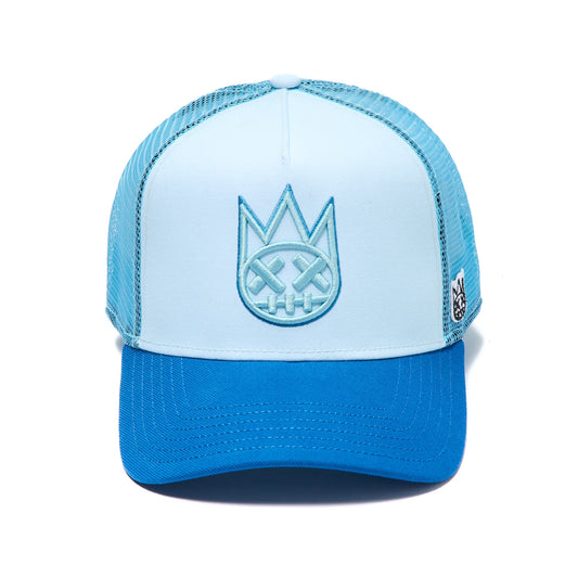 Cult's Logo Mesh Back Trucker Hat In Blue Glow  626AC-CH52A