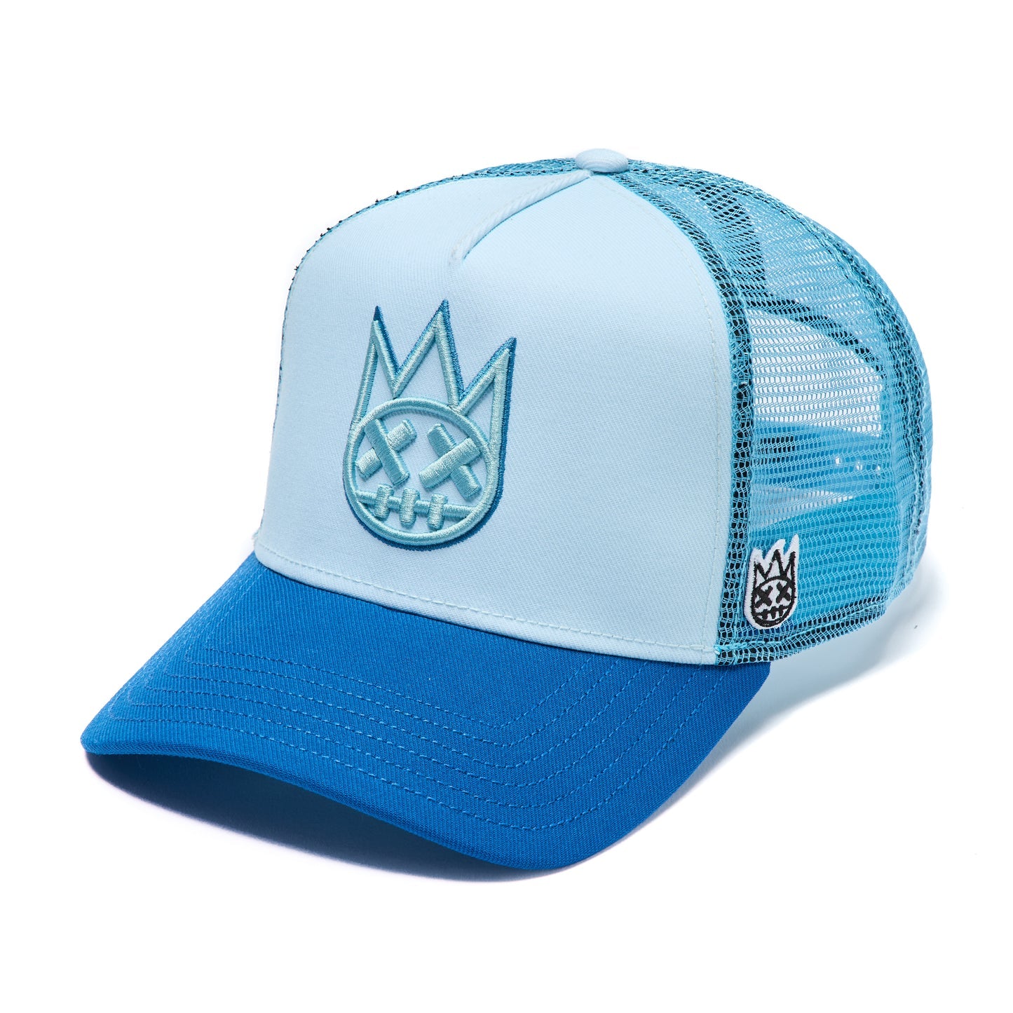 Cult's Logo Mesh Back Trucker Hat In Blue Glow  626AC-CH52A