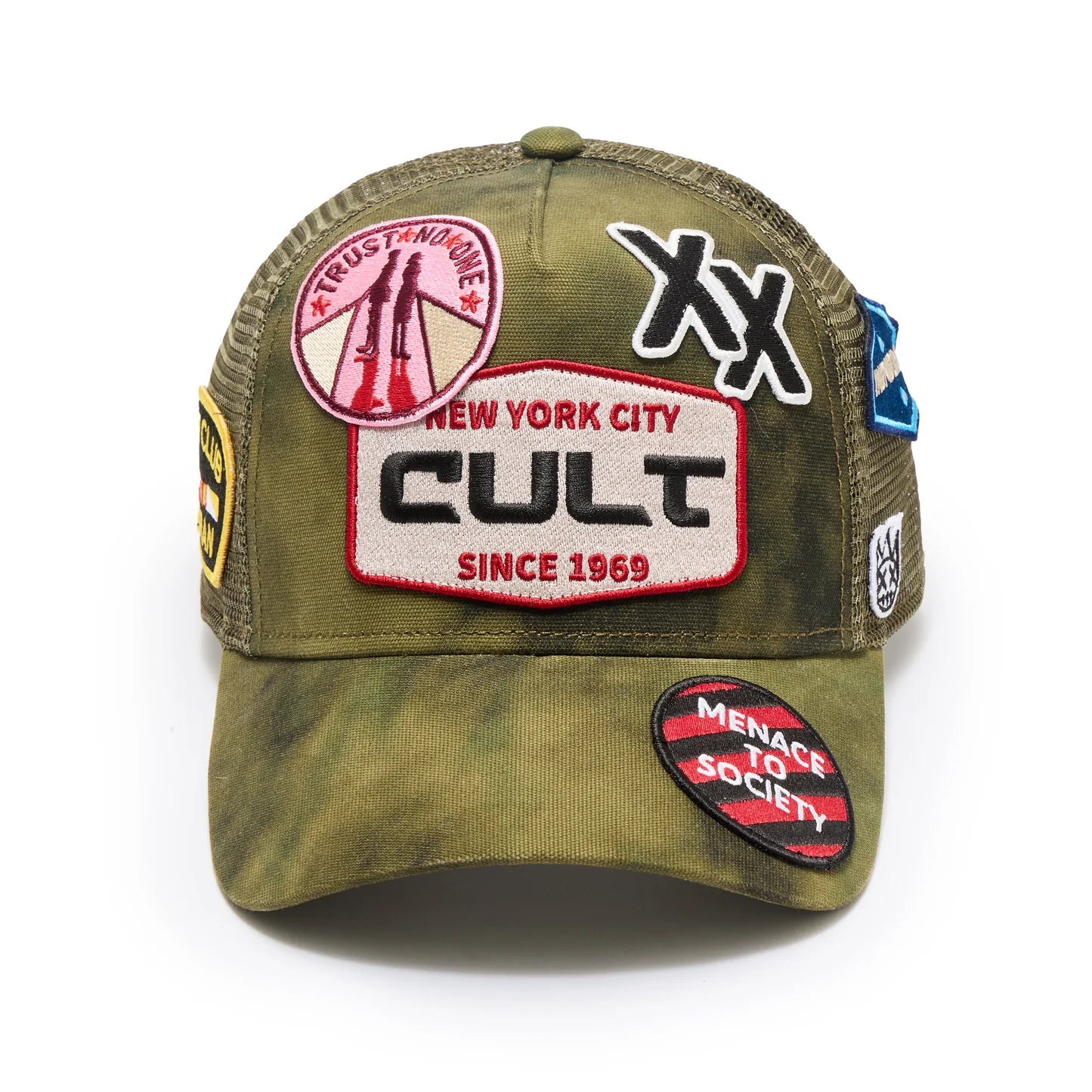 Cult's Mesh Back Trucker Hat "Camo Patch" In Camo 626AC-CH62A