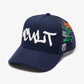 Cult's Mesh Back Trucker Hat "Graffiti" In Midnight Blue  626AC-CH66A