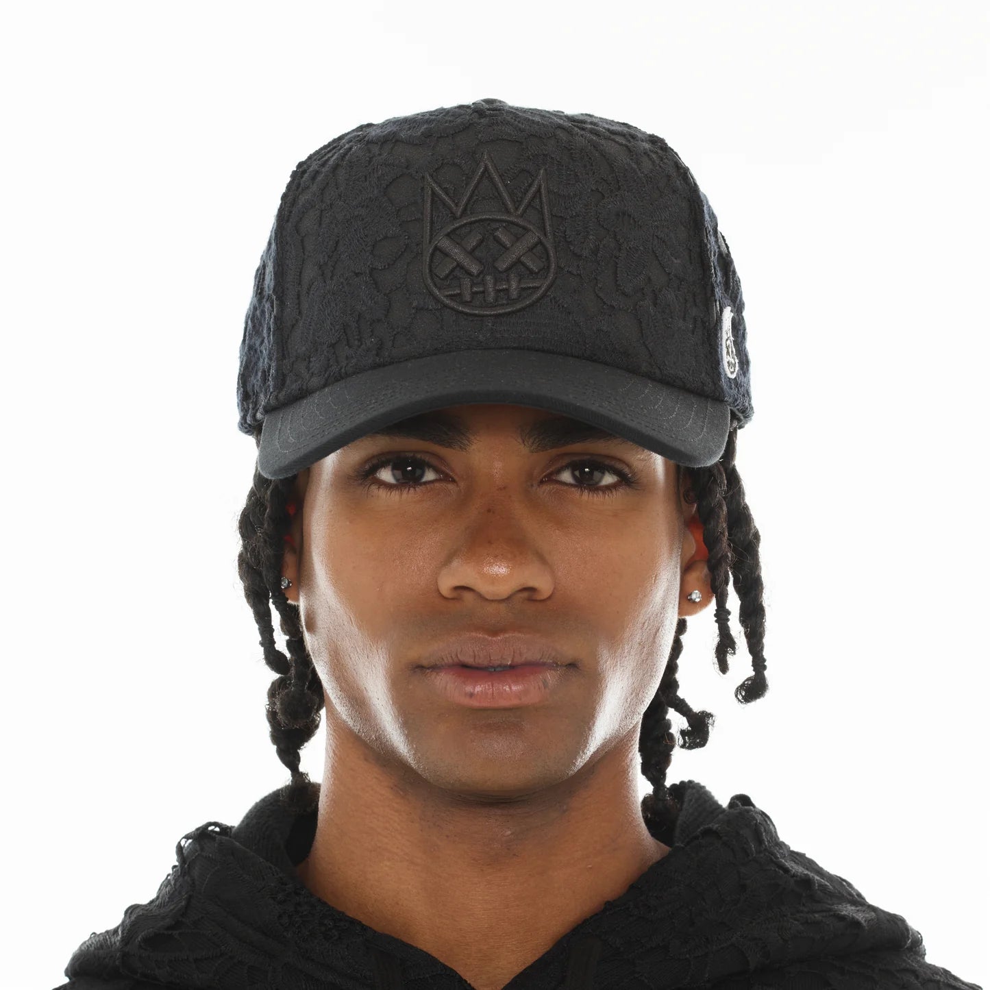 Cult's A Frame Trucker Hat "Lace" In Black 626AC-CH71A