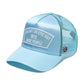 Cult's Mesh Trucker Hat With Satin "Epic Shit" In Blue Glow SKU: 626AC-CH73A