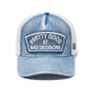 Cult's Mesh Trucker Hat "Good At Bad Decisions" In Denim  626AC-CH74A