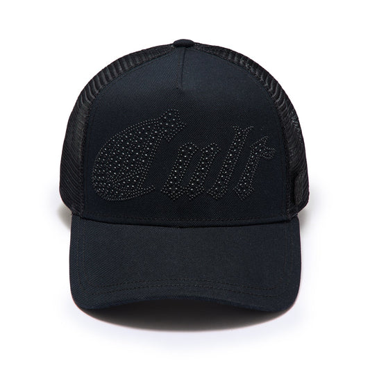 Cult's Metal Studs Mesh Back Trucker Hat In Black  626AC-CH91A