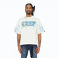Cult's Oversized Short Sleeve Crew Neck Tee "Stars" 260 Grams In Winter White  626B10-K28A