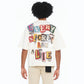 Cult's Oversized Short Sleeve Crew Neck Tee "Every Secret Has A Lie In Winter White  626B7-K33A