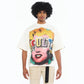 Cult's Oversized Short Sleeve Crew Neck Tee "Every Secret Has A Lie In Winter White  626B7-K33A