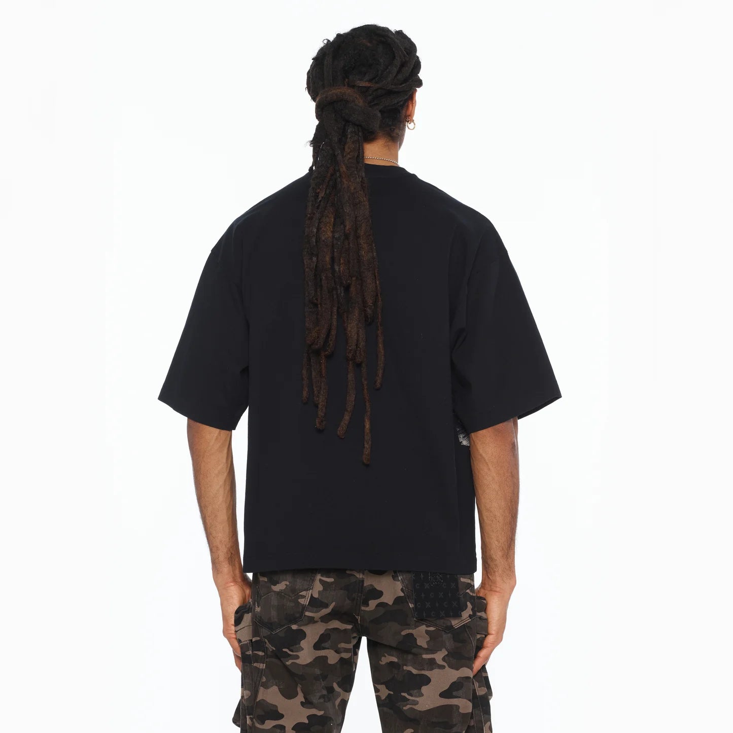 Cult's Oversized Short Sleeve Crew Neck Tee "Money On My Mind" 260 In Black 626B7-K36A