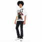 Cult's Oversized Short Sleeve Crew Neck Tee "Cult Anarchy" 260 Gram In White  626B7-K49A