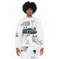 Cult's French Terry Fleece Crew Sweatshirt "The Death Of Free Speec In Heather Grey 626B8-FC19A