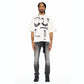Cult's Oversized Short Sleeve Crew Neck Tee "Cult Newspaper" 260 Gr In Winter White  626B8-K29A