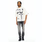 Cult's Oversized Short Sleeve Crew Neck Tee "Cult Newspaper" 260 Gr In Winter White  626B8-K29A