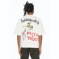 Cult's Oversized Short Sleeve Crew Neck Tee "Graffiti" 260 Grams In Winter White  626B8-K34A
