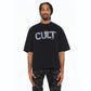 Cult's Oversized Short Sleeve Crew Neck Tee "Shredded" 260 Grams In Black  626B8-K35A