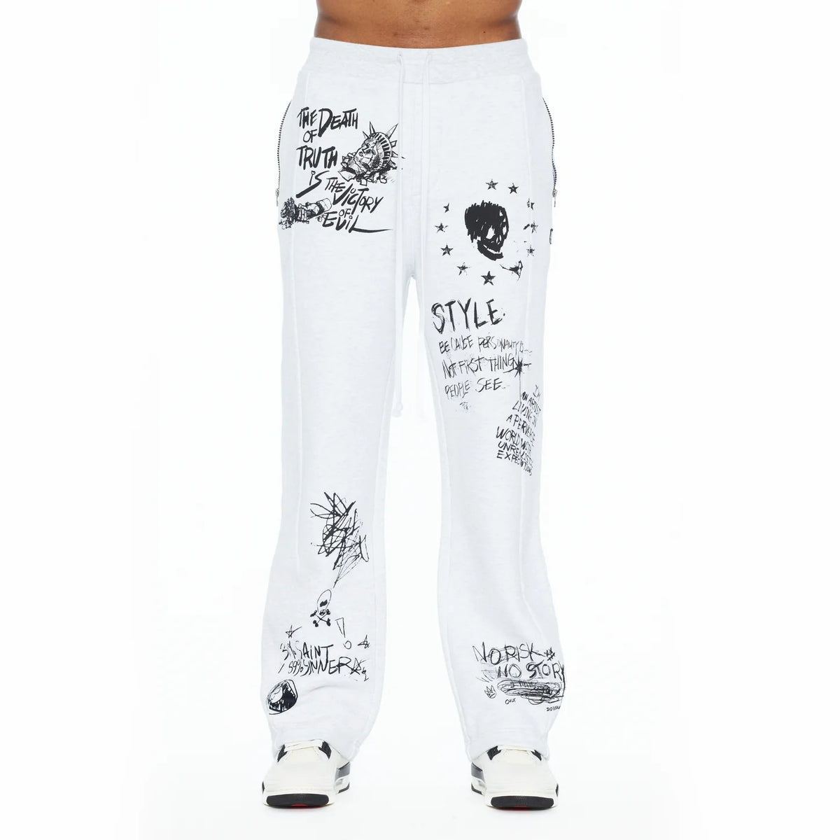 Cult's French Terry Open Hem Sweatpants 620 Grams In Heather Grey 626B8-SP14E