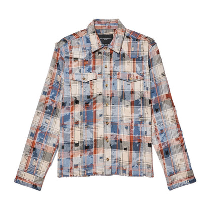 Cult's L/S Vintage Embroidered Plaid Woven Shirt In Harvest Plaid 626B8-WS71E
