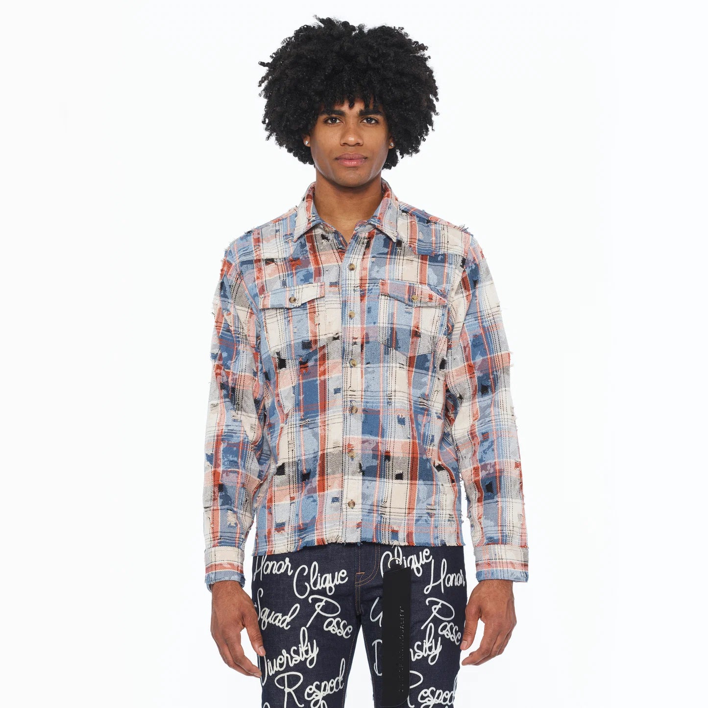 Cult's L/S Vintage Embroidered Plaid Woven Shirt In Harvest Plaid 626B8-WS71E