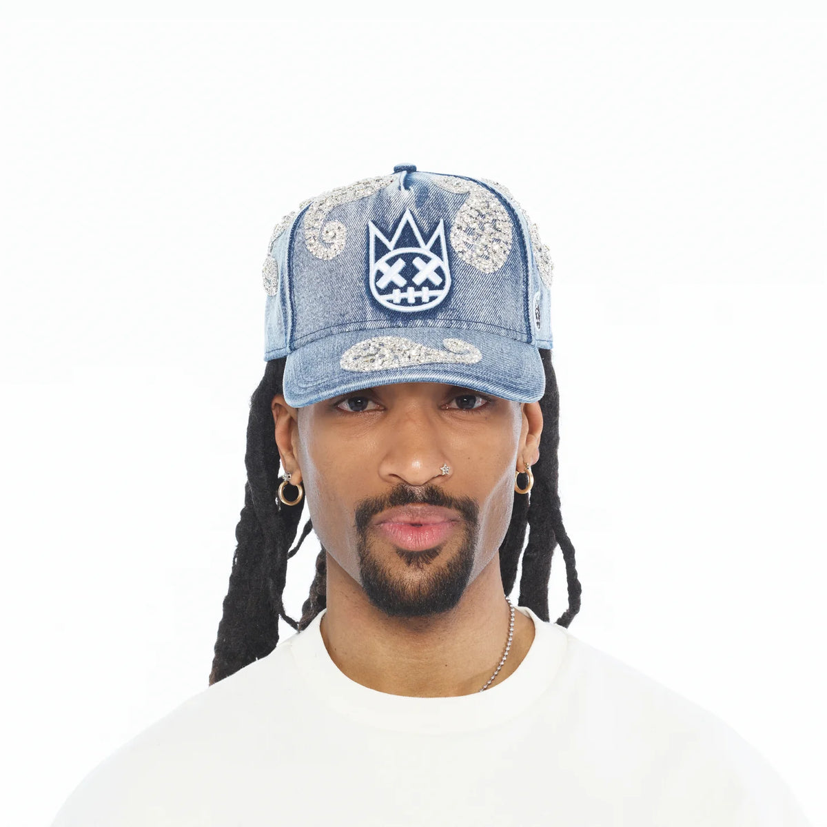 Cult X El Alfa Paisley Panel A Frame Trucker Hat In Light Blue  626BC-CC01A