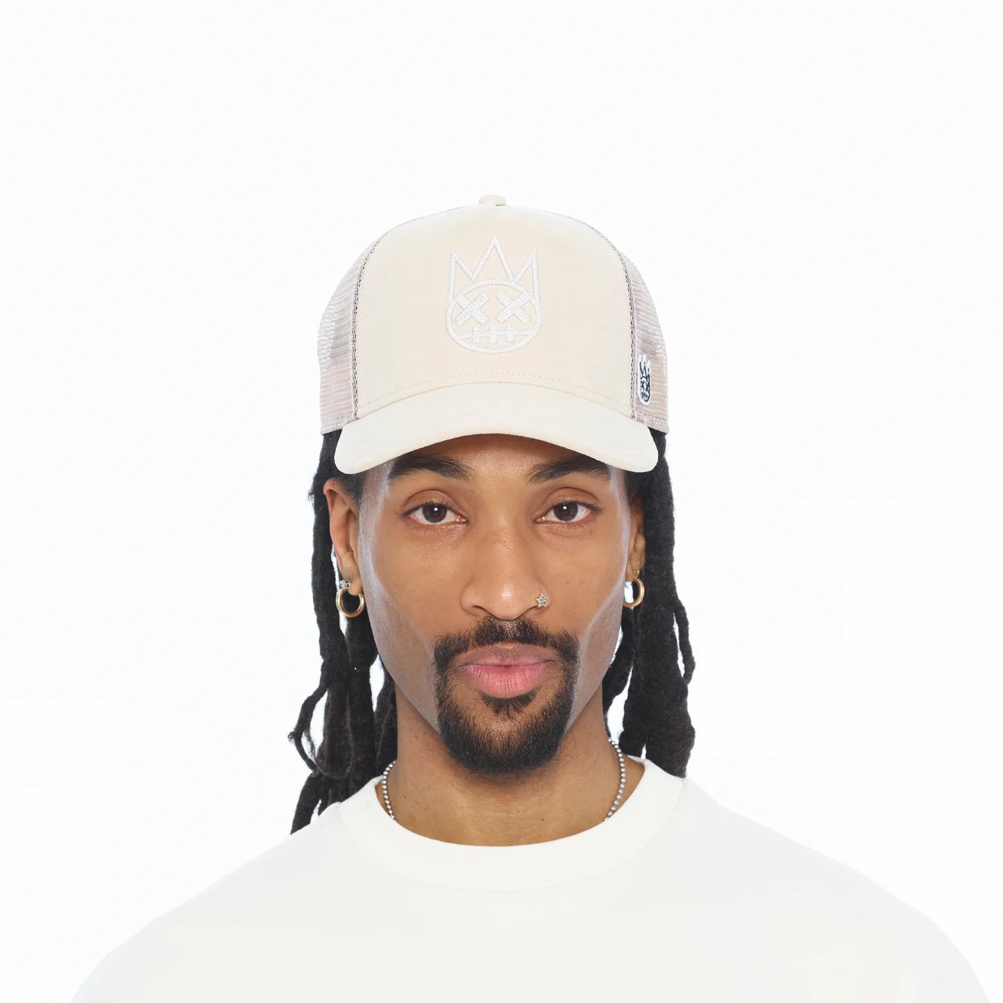Cult's Logo Mesh Back Trucker Hat In Cream 626BC-CH37A