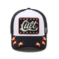 Cult's Mesh Back Trucker Hat "Stars" In White 626BC-CH48A