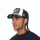 Cult's Mesh Back Trucker Hat "Stars" In White 626BC-CH48A