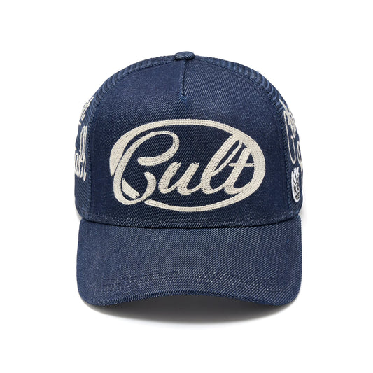 Cult's Mesh Back Trucker Hat "Community" In Raw  626BC-CH53A
