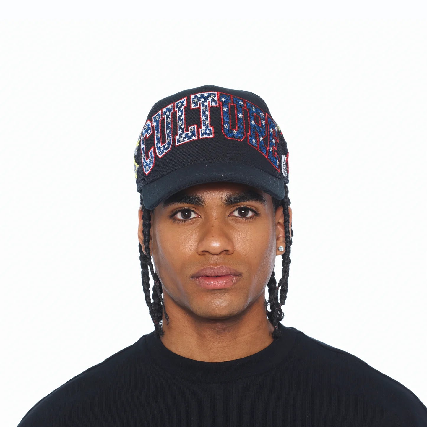 Cult's Mesh Back Trucker Hat "Culture" In Black  626BC-CH55A