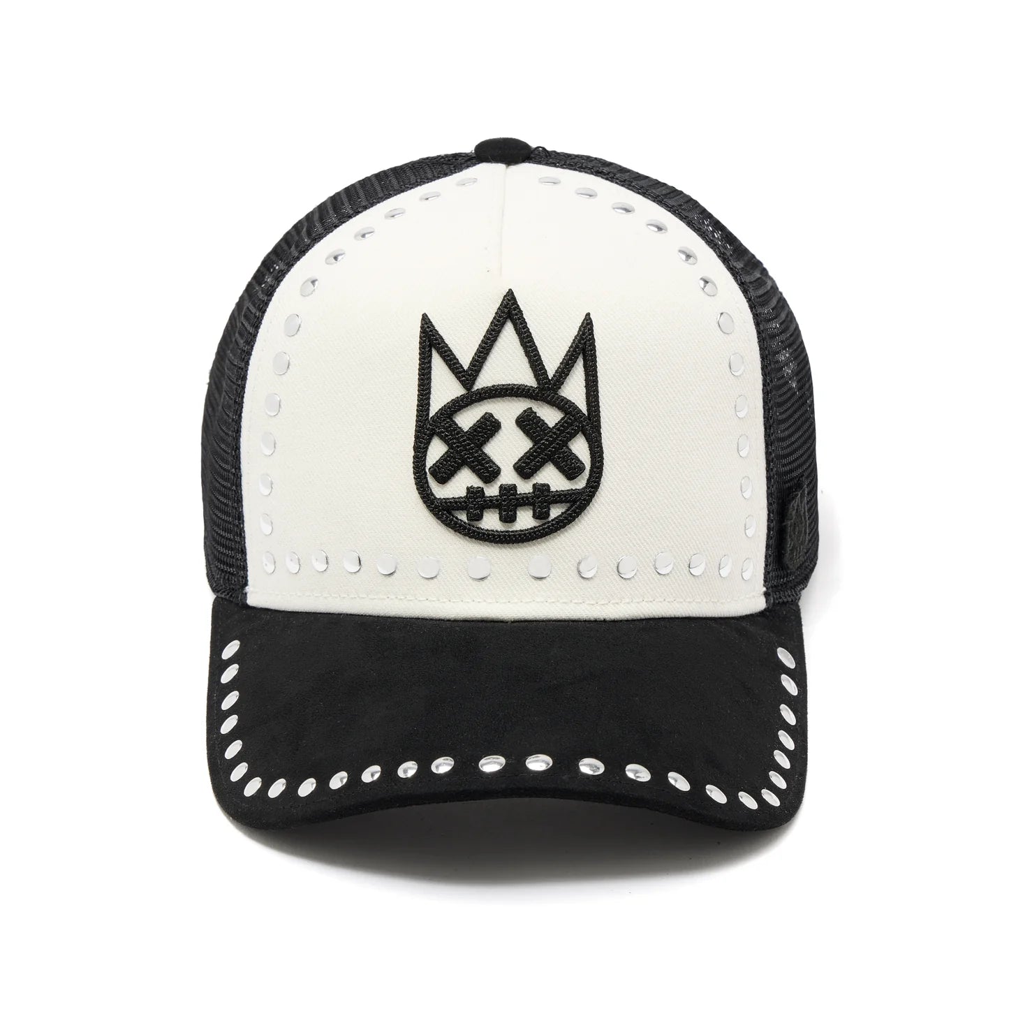 Cult's Mesh Back Trucker Hat "Divine Sounds" In Black/White 626BC-CH59A