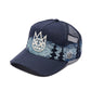 Cult's Mesh Back Trucker Hat "Mountains" In Dark Navy 626BC-CH60A