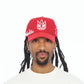 Cult's Mesh Back Trucker Hat "Crystal Burst" In Racing Red 626BC-CH62A