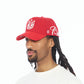 Cult's Mesh Back Trucker Hat "Crystal Burst" In Racing Red 626BC-CH62A