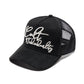 Cult's Mesh Back Trucker Hat "Grasshopper Emb Hat" In Black 626BC-CH64A