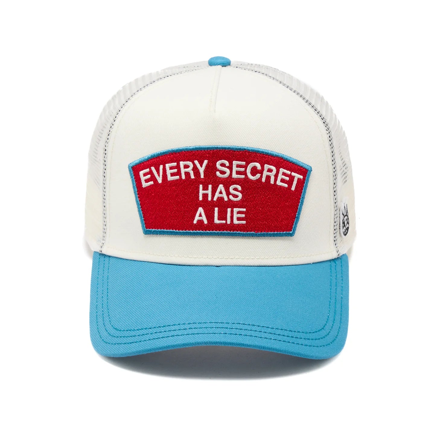 Cult's Mesh Back Trucker Hat "Every Secret Has A Lie" In Winter White 626BC-CH65A