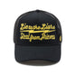 Cult's Mesh Back Trucker Hat "Lie To The Liars" In Black/Yellow 626BC-CH66A