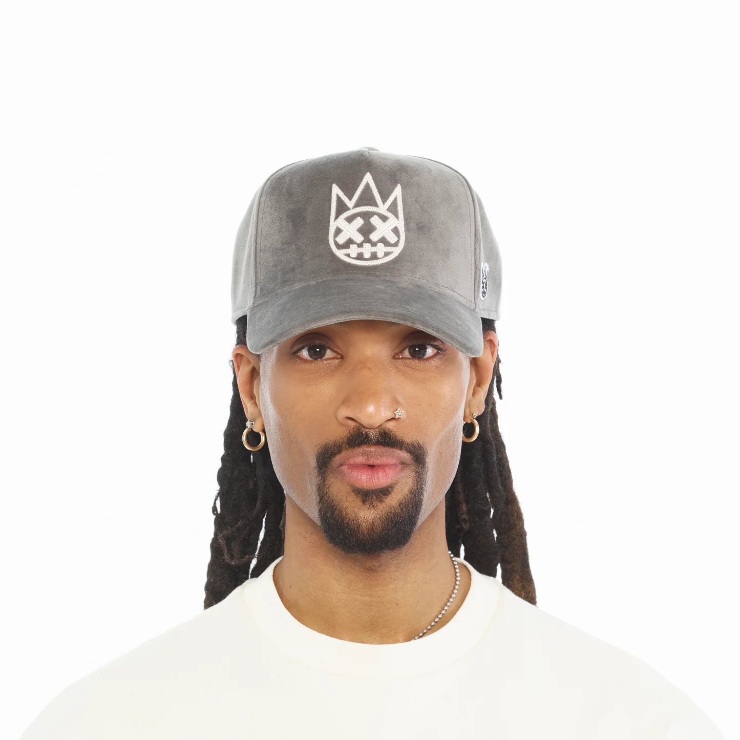 Cult's Mesh Back Logo Trucker Hat "Velour" In Charcoal Grey  626BC-CH72A