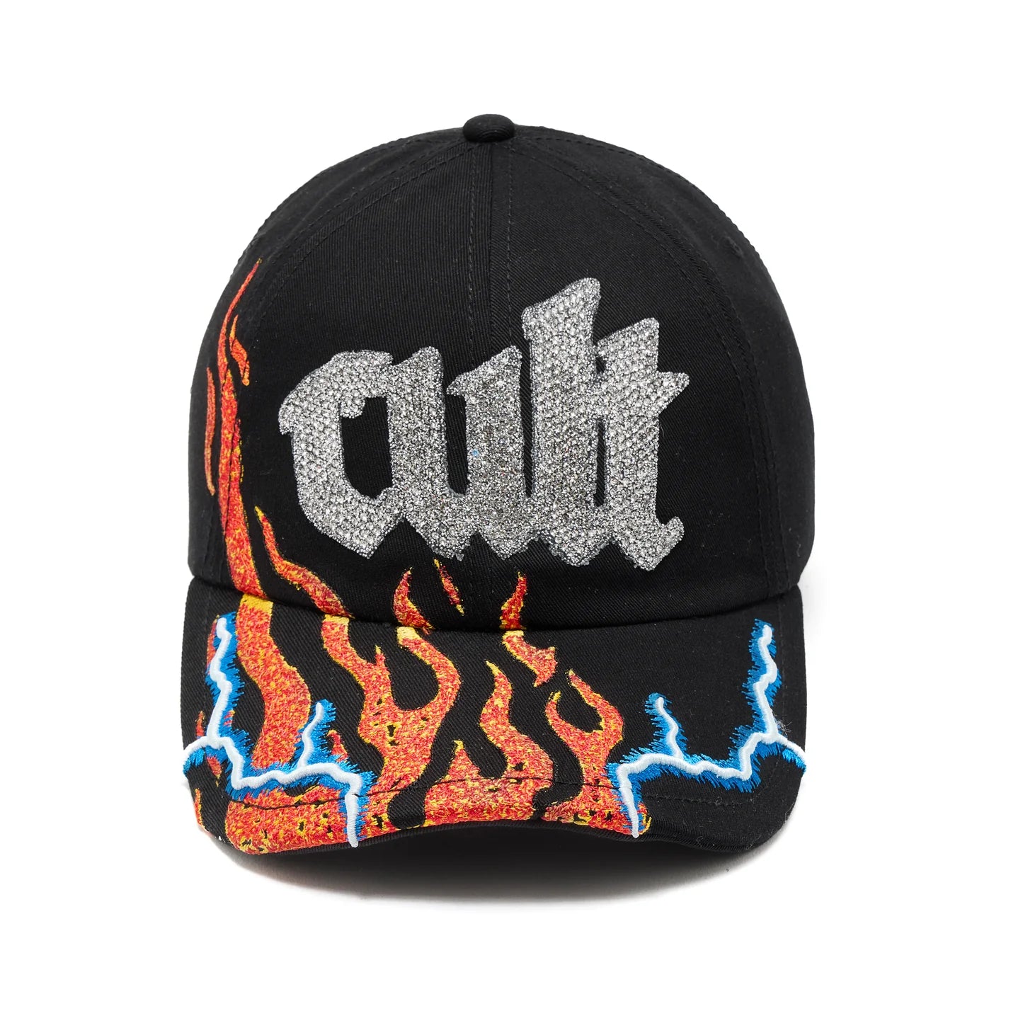Cult's Mesh Back Trucker Hat "Flame" In Black 626BC-CH75B