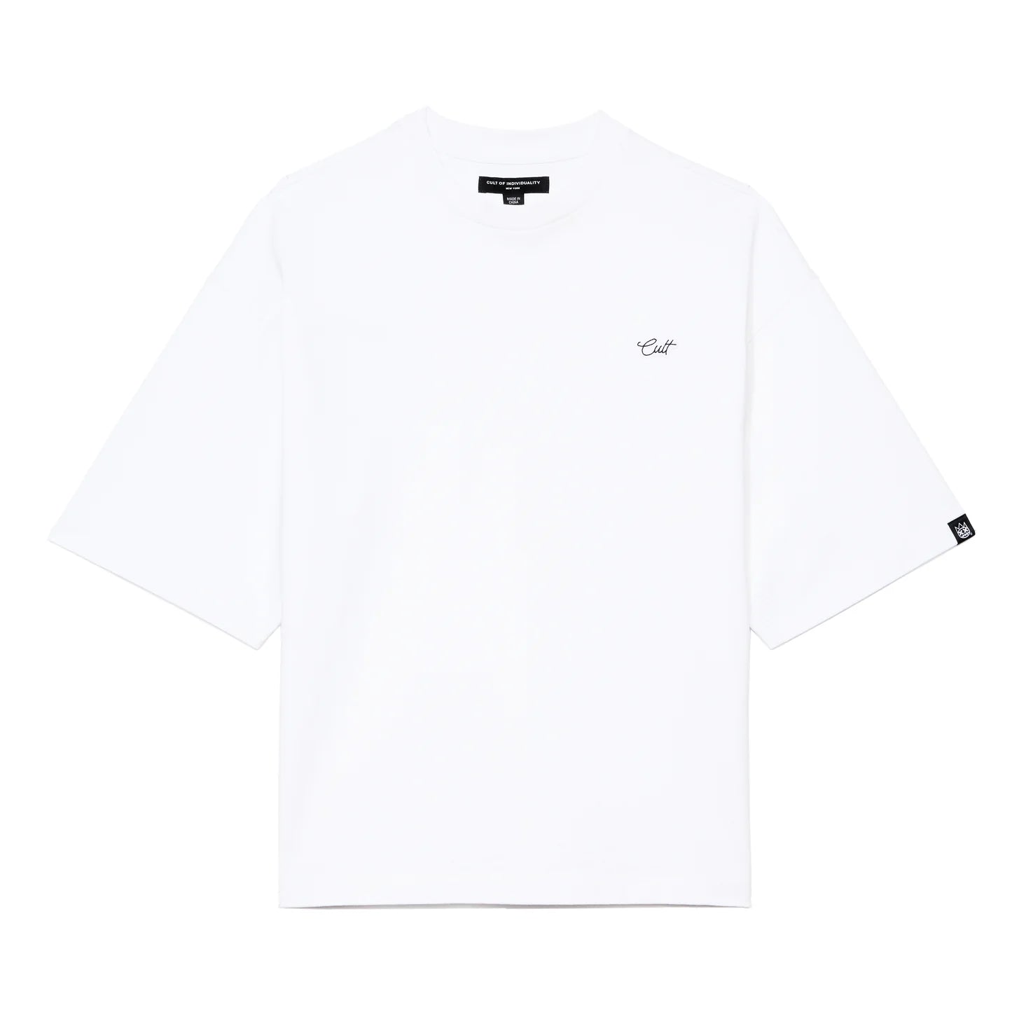 Cult's Oversized Short Sleeve Crew Neck Tee In White 626BC-K95A