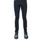 PUNK SUPER SKINNY PREMIUM STRETCH BLACK JEANS