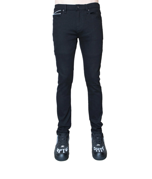 PUNK SUPER SKINNY PREMIUM STRETCH BLACK JEANS